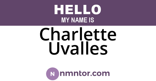 Charlette Uvalles