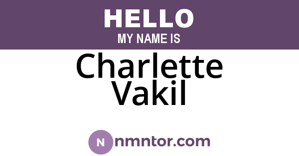 Charlette Vakil
