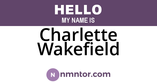 Charlette Wakefield