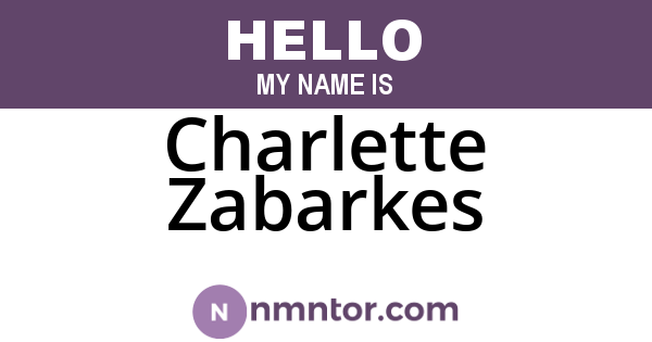 Charlette Zabarkes