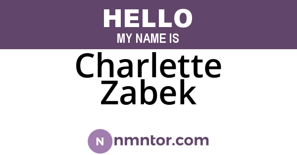 Charlette Zabek