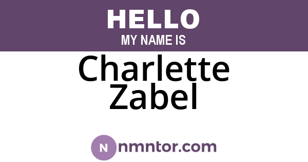 Charlette Zabel