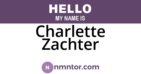 Charlette Zachter