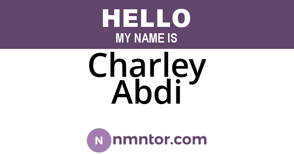 Charley Abdi