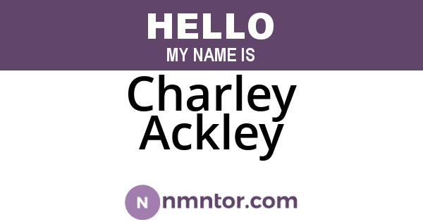 Charley Ackley