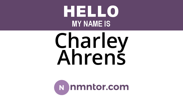 Charley Ahrens