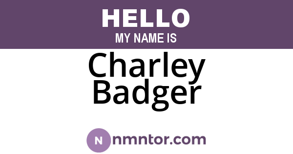 Charley Badger