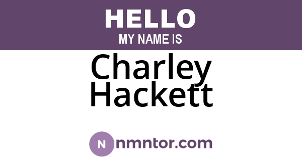 Charley Hackett