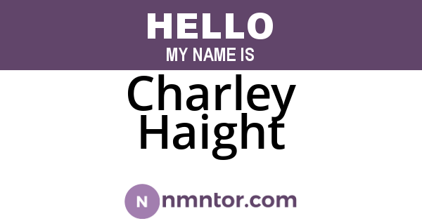 Charley Haight