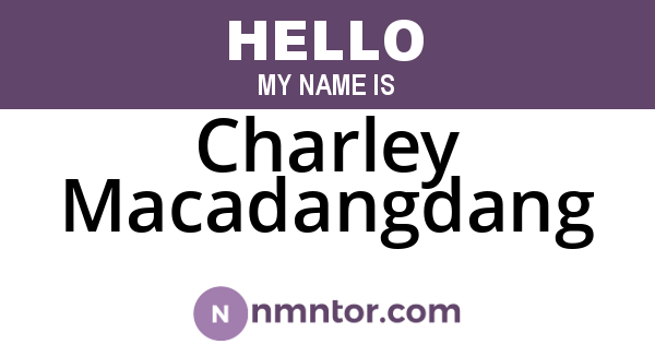 Charley Macadangdang