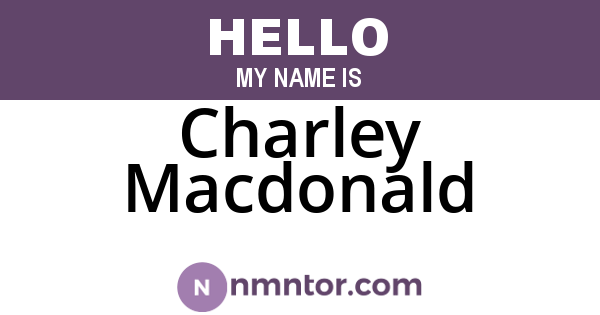Charley Macdonald