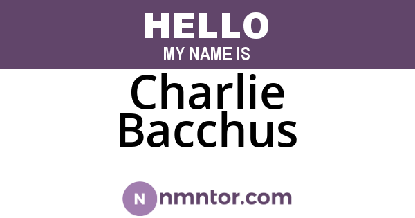 Charlie Bacchus
