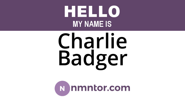 Charlie Badger