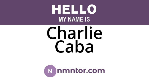 Charlie Caba