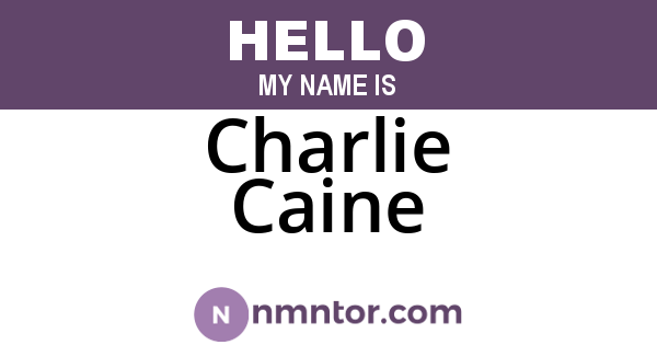 Charlie Caine