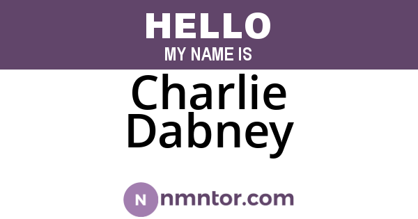 Charlie Dabney