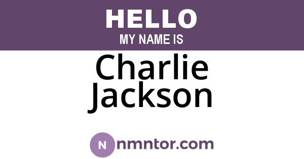 Charlie Jackson