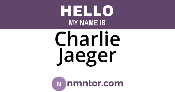 Charlie Jaeger
