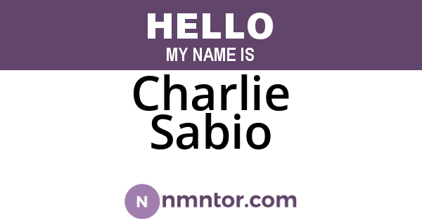 Charlie Sabio