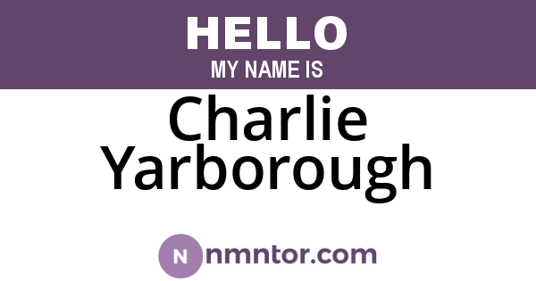 Charlie Yarborough