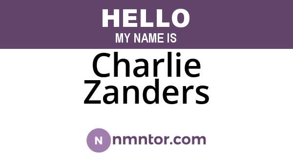 Charlie Zanders