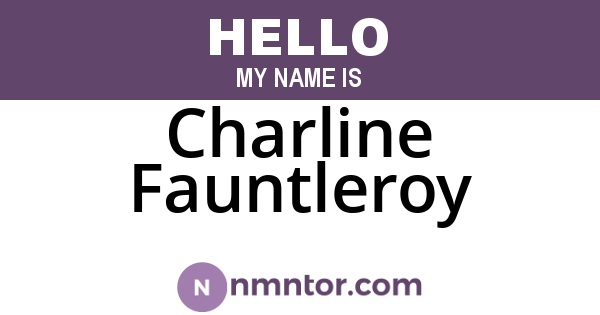Charline Fauntleroy