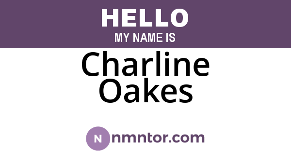 Charline Oakes