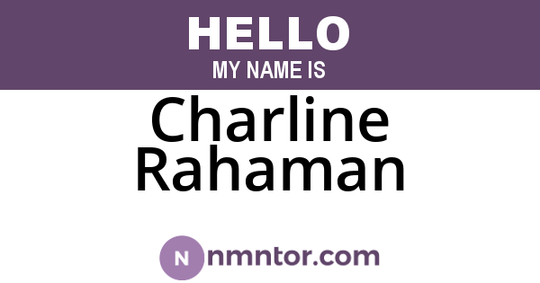 Charline Rahaman
