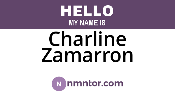 Charline Zamarron