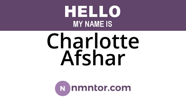 Charlotte Afshar