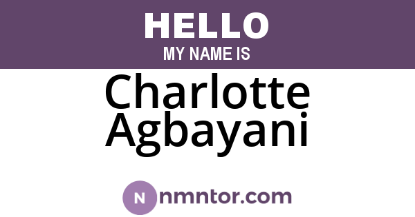 Charlotte Agbayani