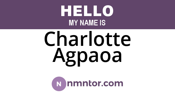 Charlotte Agpaoa