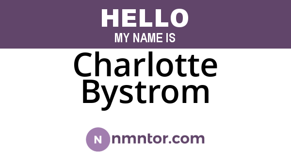 Charlotte Bystrom
