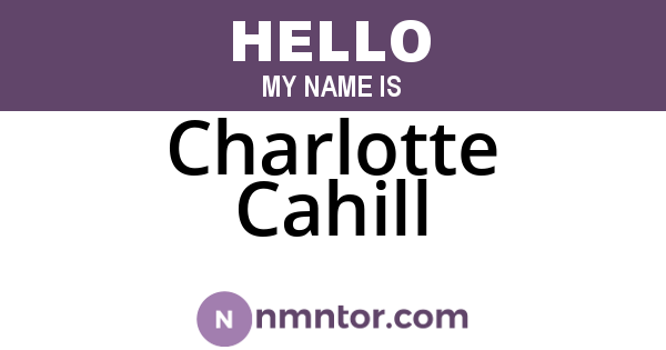 Charlotte Cahill