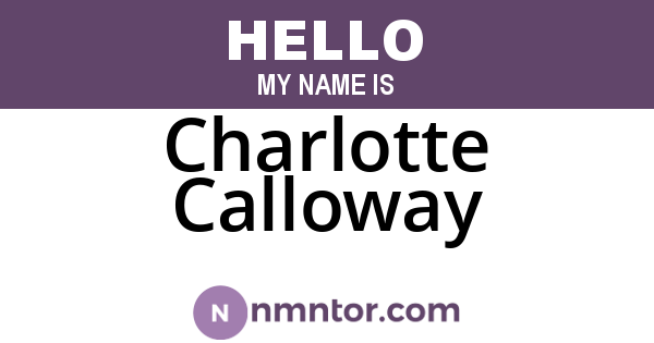 Charlotte Calloway