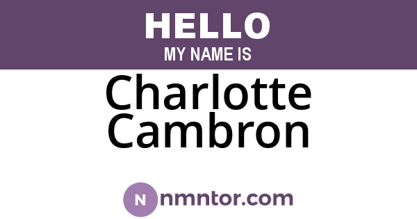Charlotte Cambron