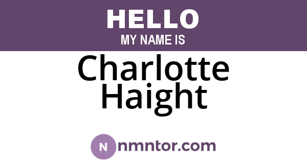 Charlotte Haight