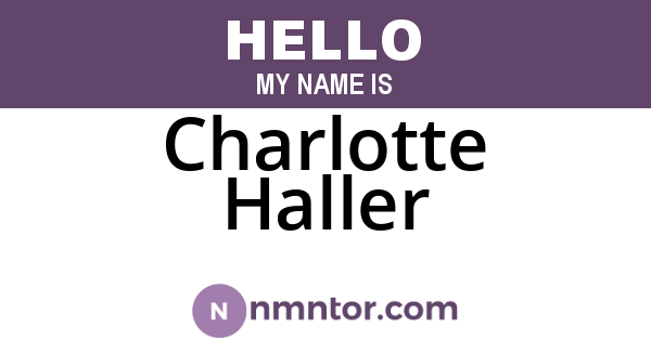 Charlotte Haller