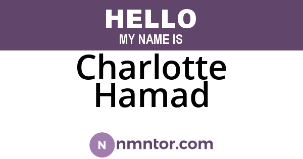 Charlotte Hamad