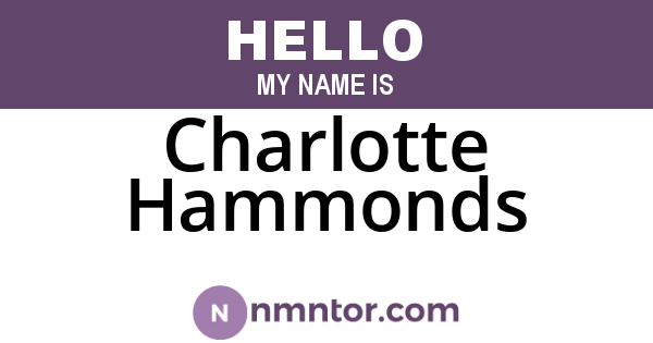 Charlotte Hammonds