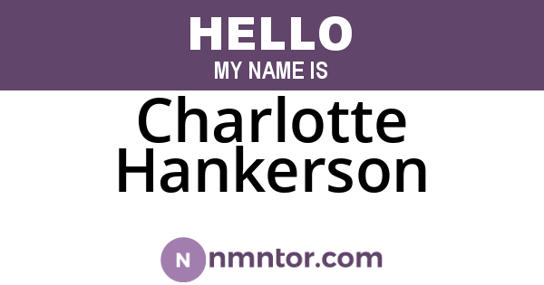 Charlotte Hankerson