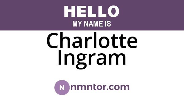Charlotte Ingram