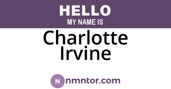 Charlotte Irvine