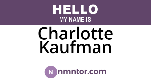 Charlotte Kaufman