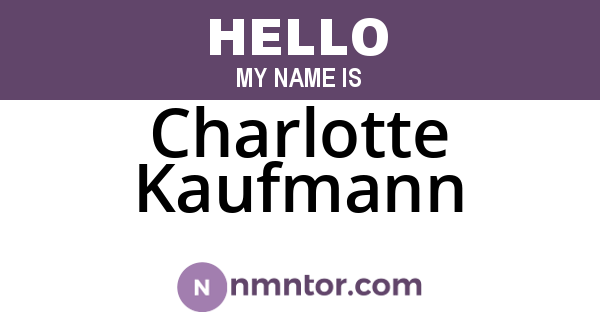 Charlotte Kaufmann