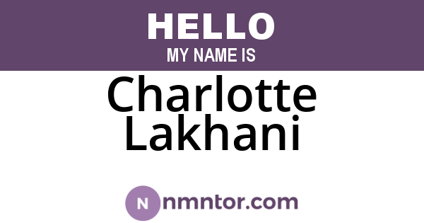 Charlotte Lakhani