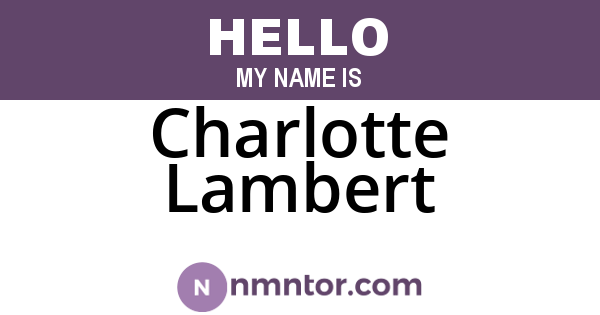 Charlotte Lambert