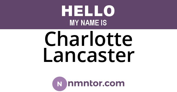 Charlotte Lancaster