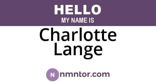 Charlotte Lange