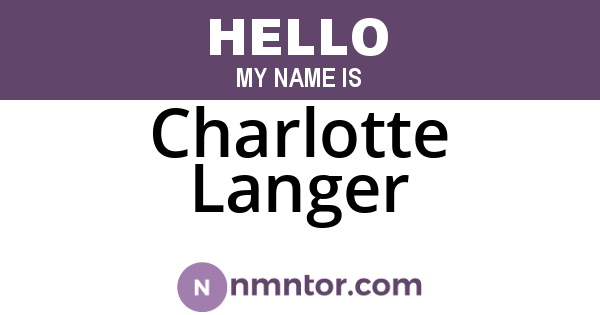 Charlotte Langer